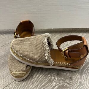 Women’s Espadrilles See By Chloe, Canvas, Size 38. Cream Color